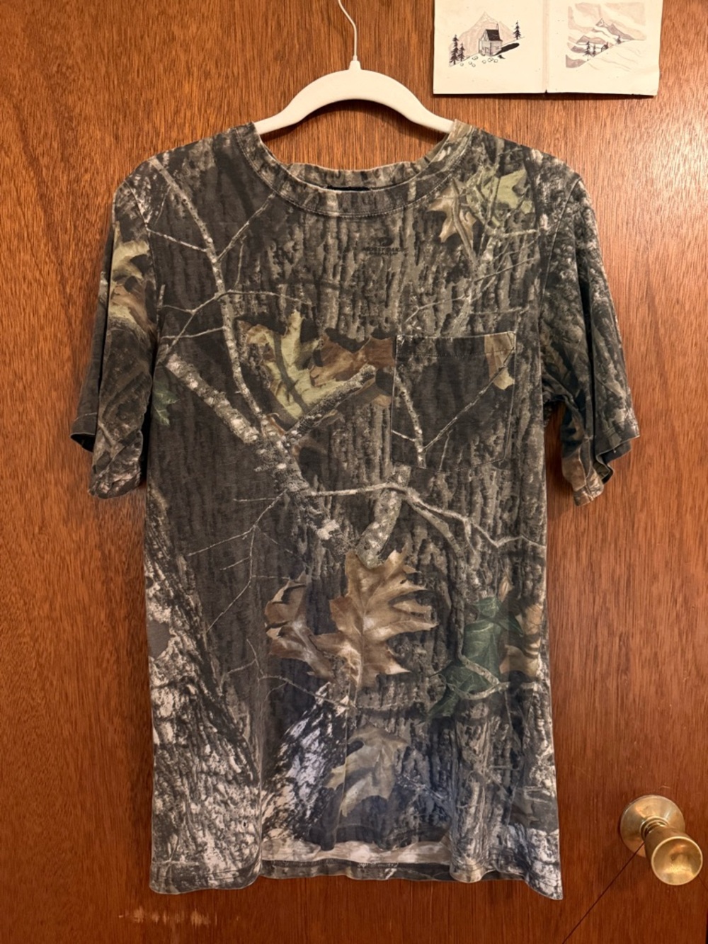Mossy Oak Short-Sleeve Camo Pocket Tee Super Worn In Vintage Soft Seethrough